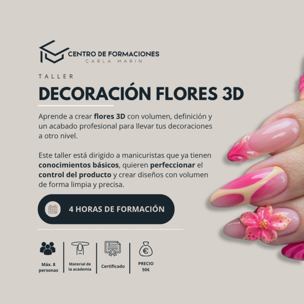 TALLER DECORACIONES FLORES 3D – DÍA 13 DE MAYO